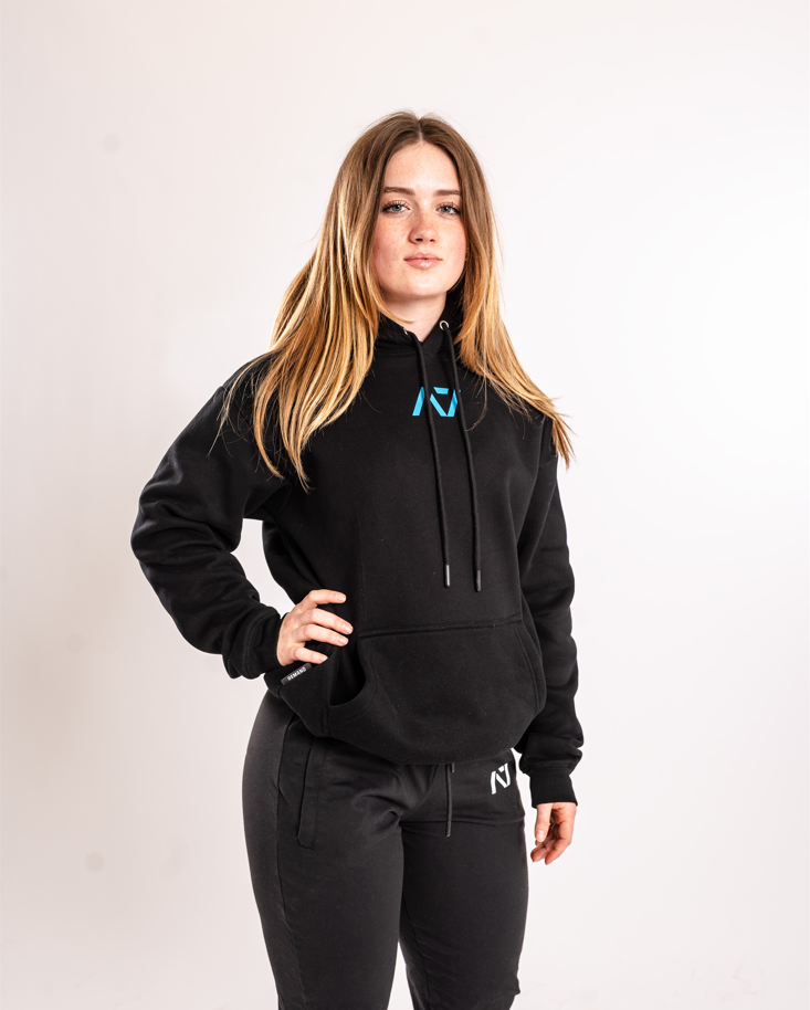 Front view of 2025 USAPL Arnold Sports Festival Hoodie with A7 logo on center chest