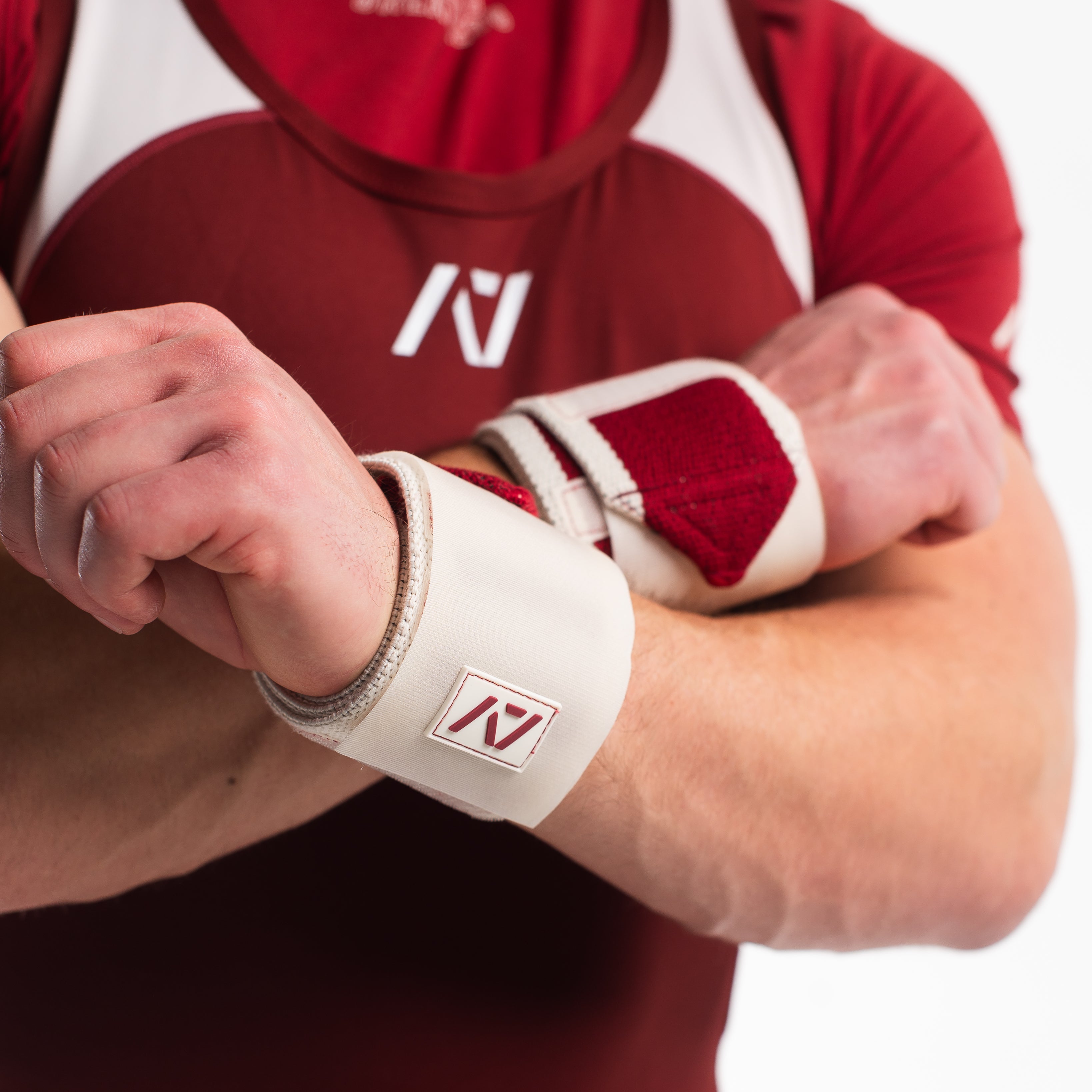 Both Ivory Rose Wrist Wraps on models wrists