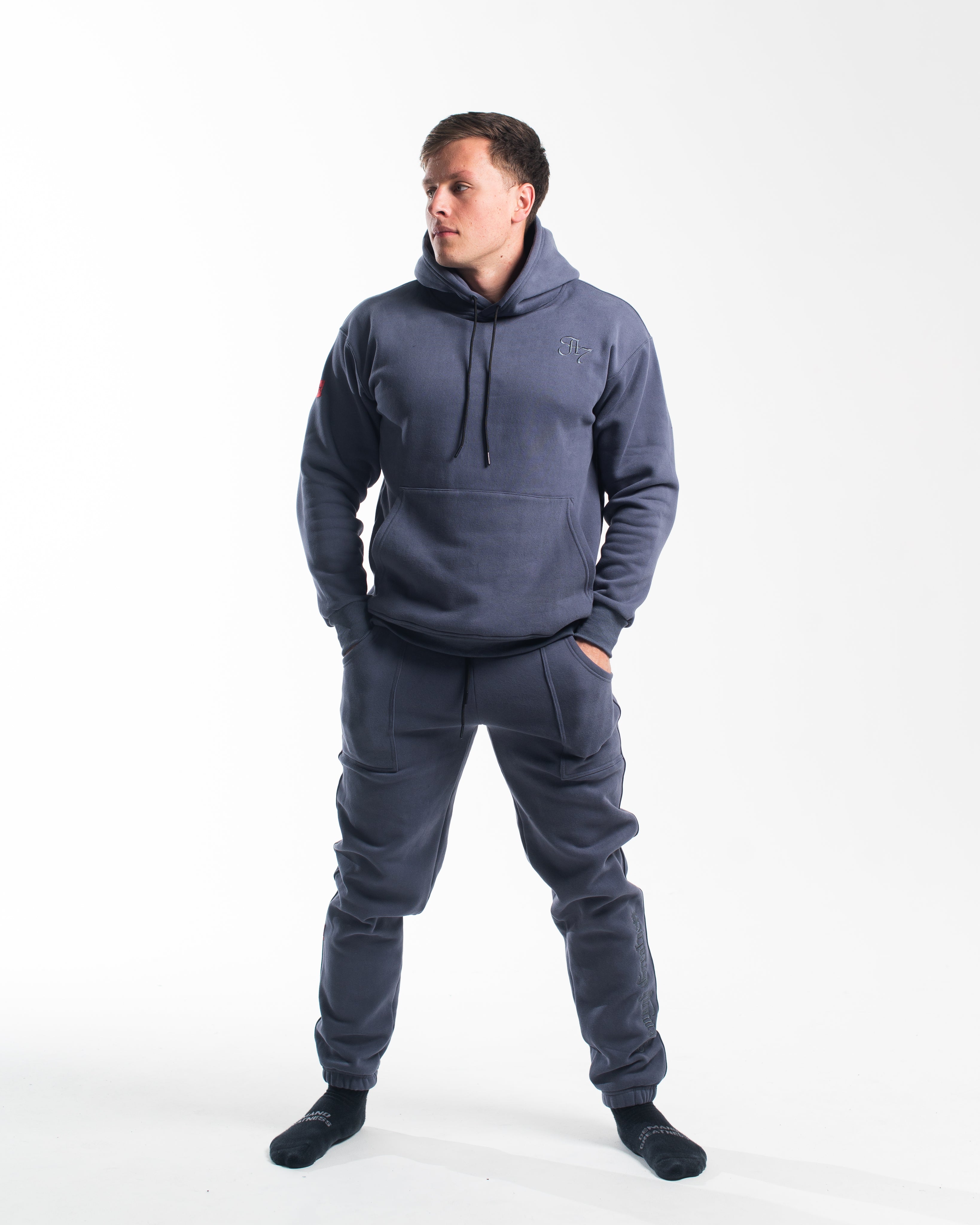 Script Hoodie - Foggy Navy