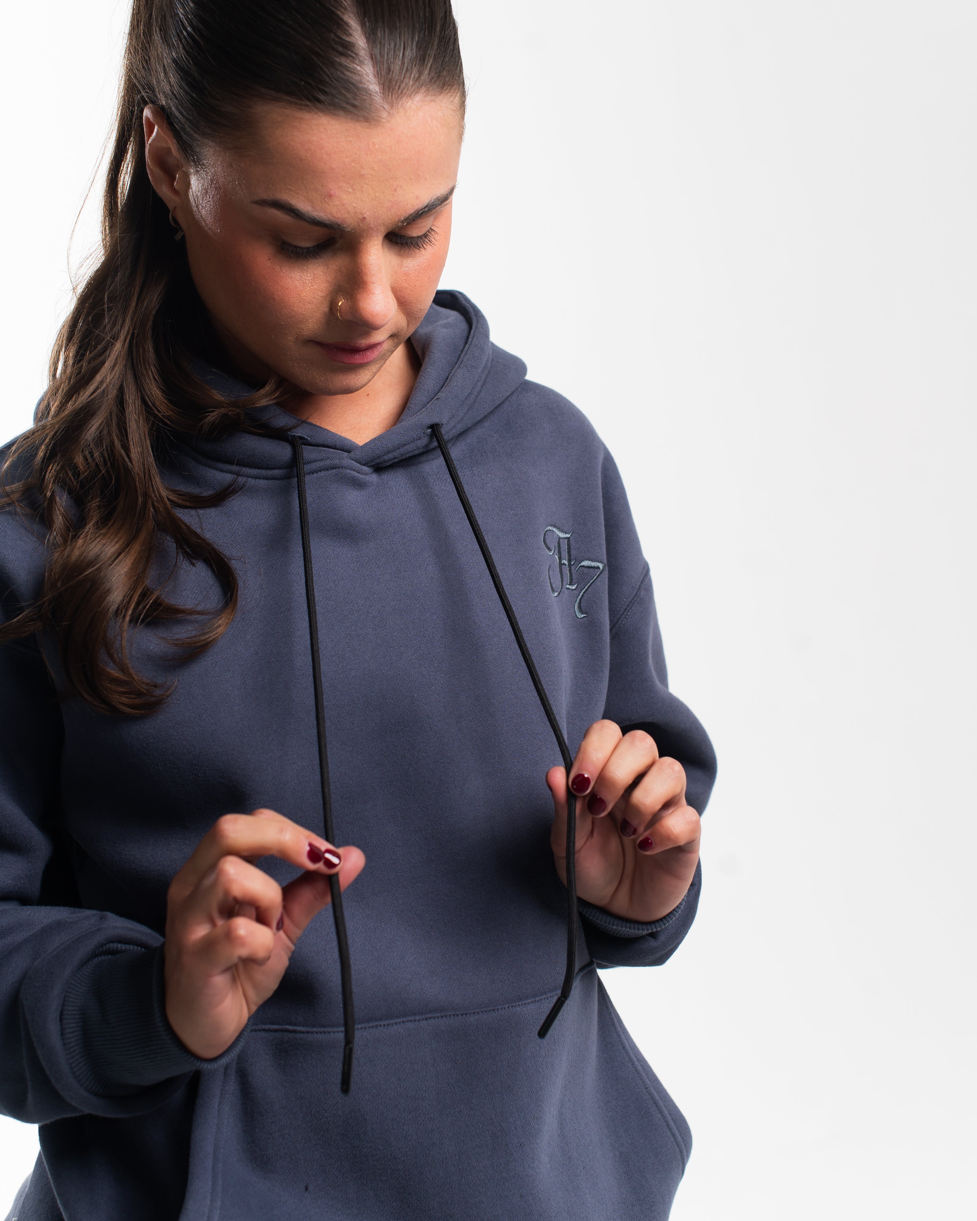 Script Hoodie - Foggy Navy