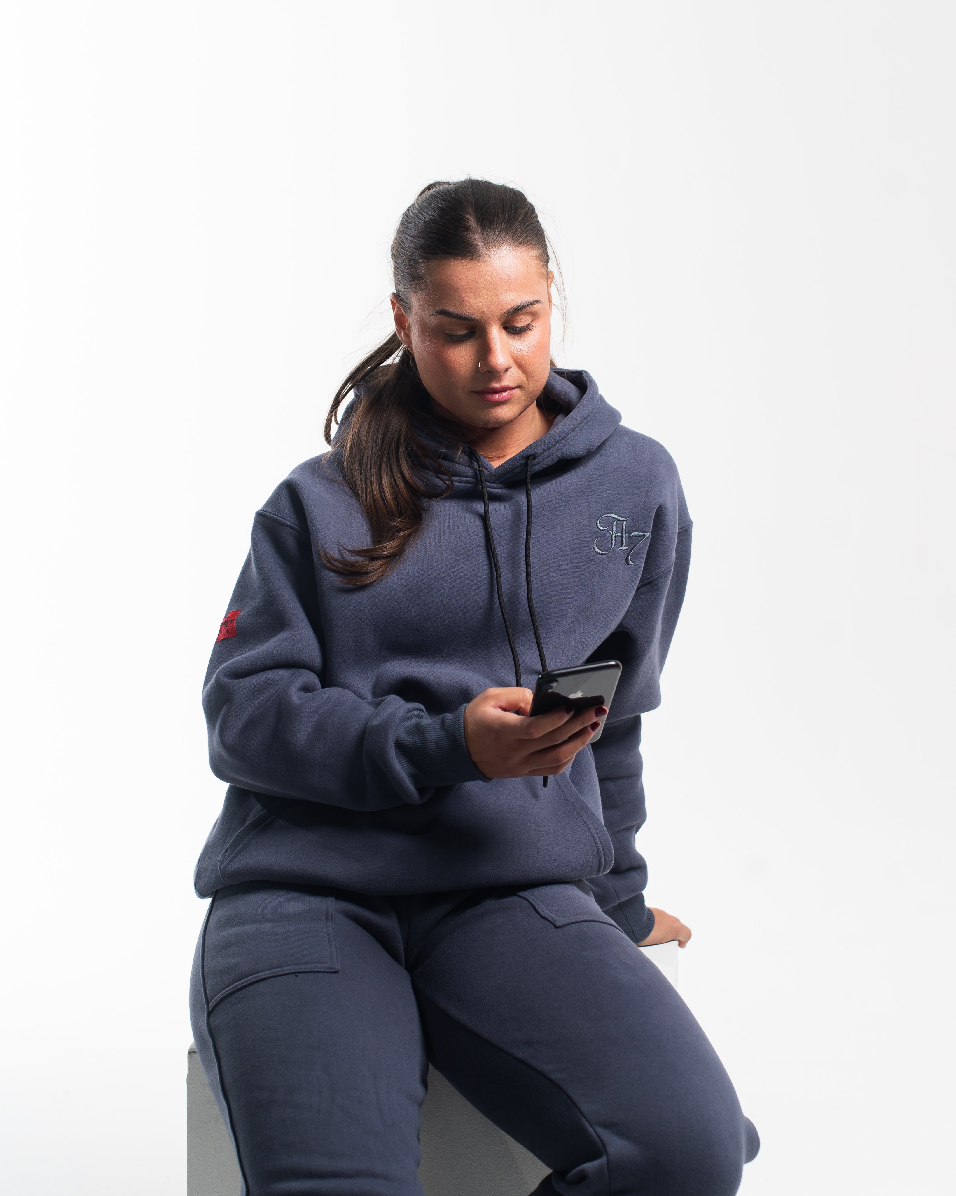 Script Hoodie - Foggy Navy