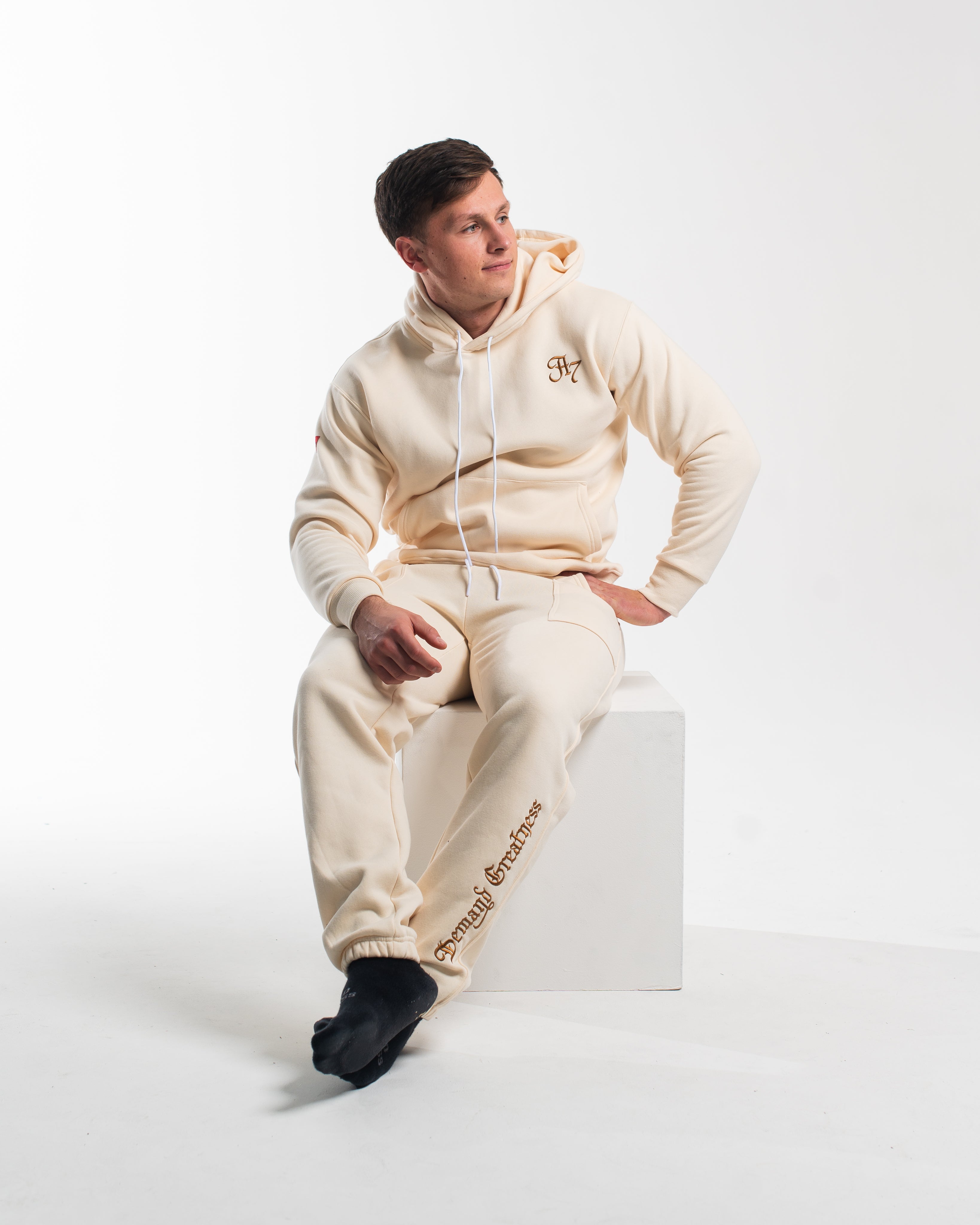 Script Hoodie - Ivory