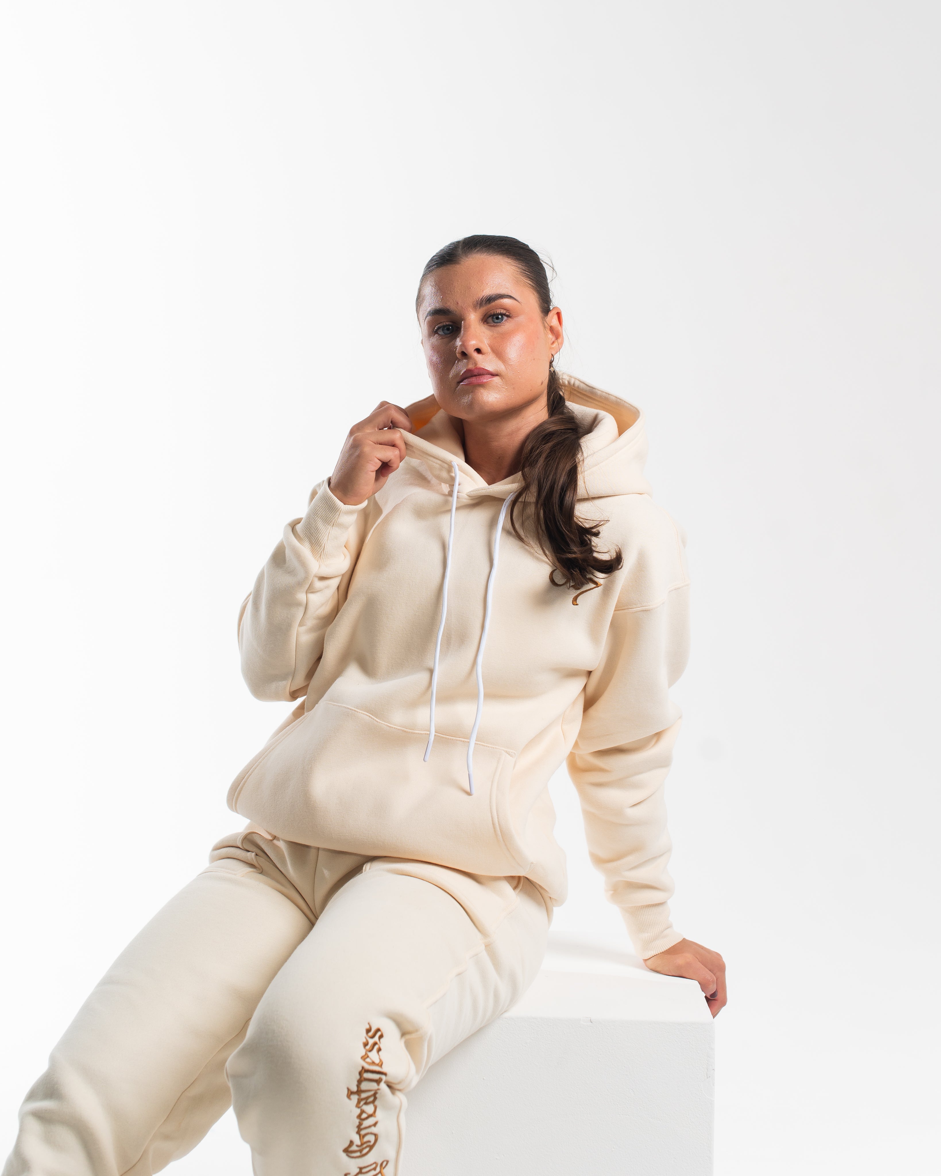 Script Hoodie - Ivory