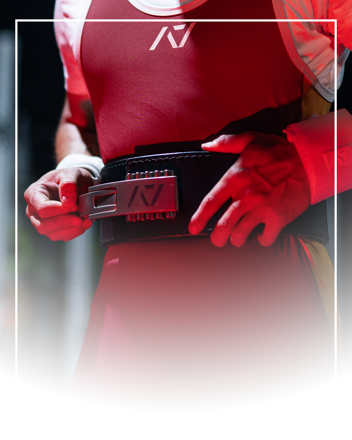 Lifter doing up their PAL Belt for a lift