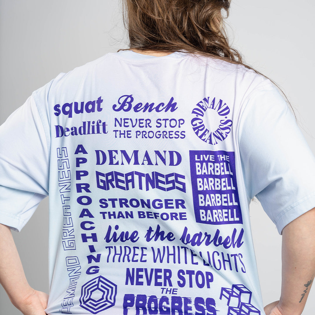 Back view of Affirmation Over-Fit Shirt – Pastel showing loose drop-shoulder fit and clean, minimal style.