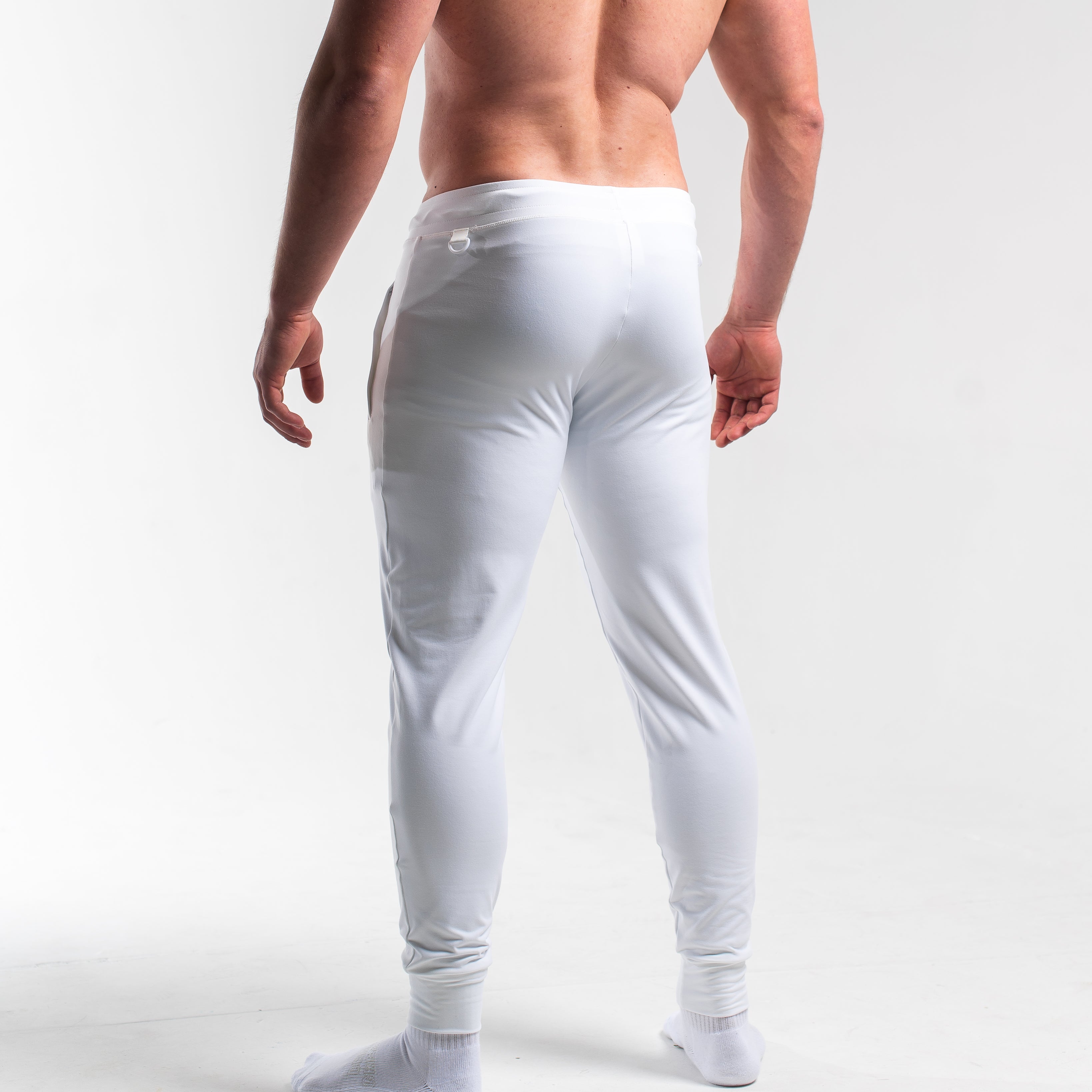 Rear view of Polar Defy Joggers, highlighting sleek back silhouette with no pockets for a clean look.