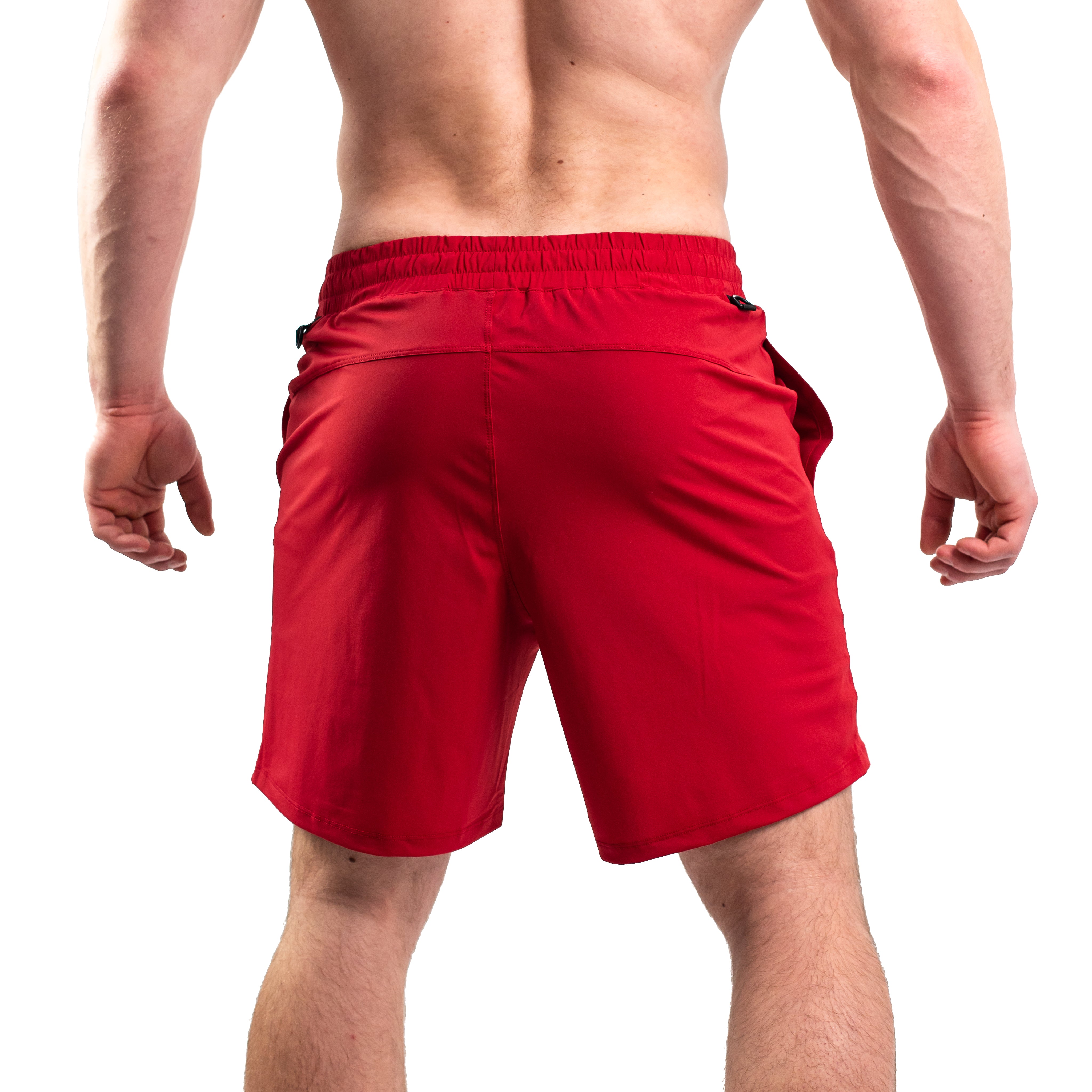 Rear view of A7 Courage 360Go Shorts with loop-through ripstop pockets and clean athletic silhouette.