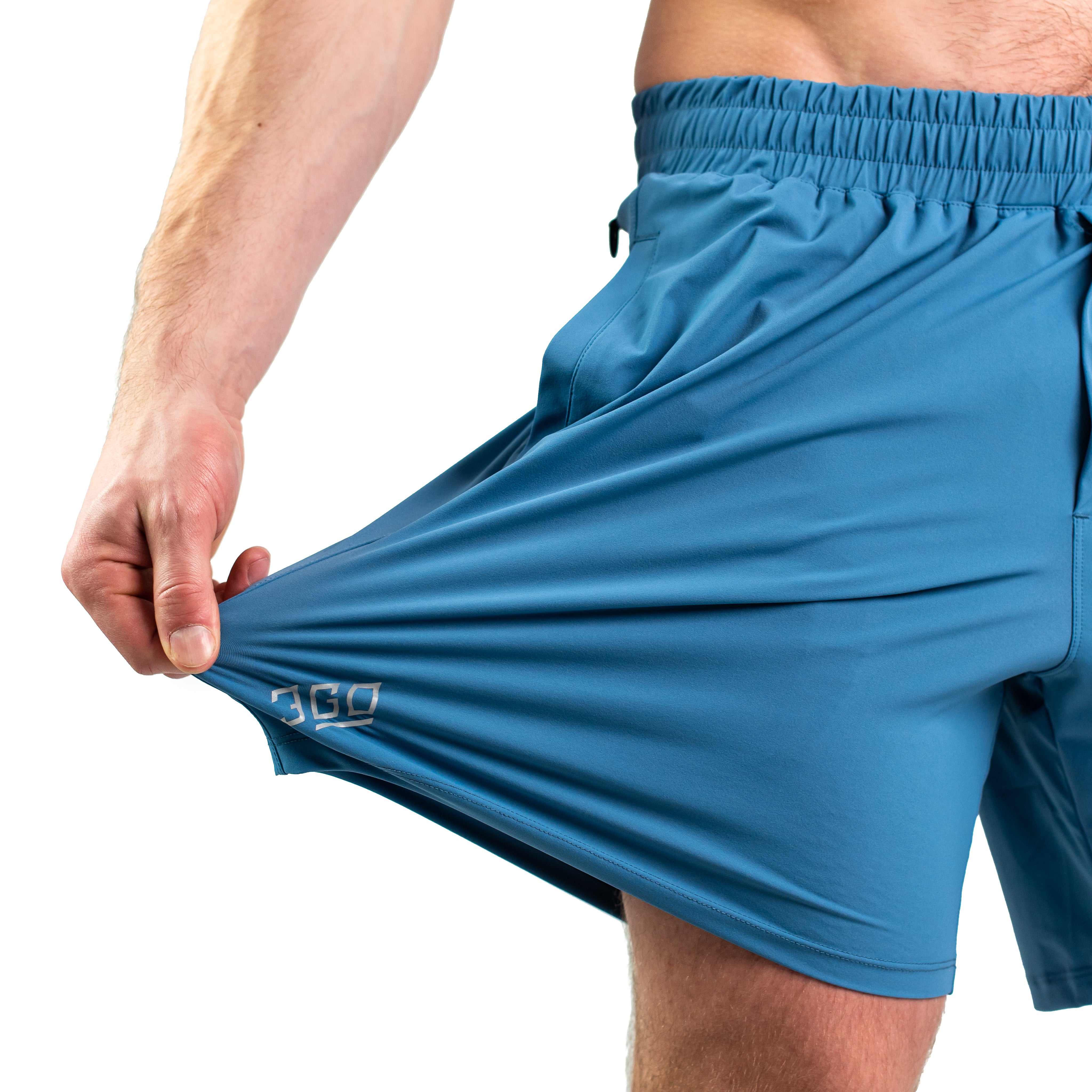 Close-up of 360-degree stretch fabric on Honor 360Go Shorts for total training flexibility and freedom.