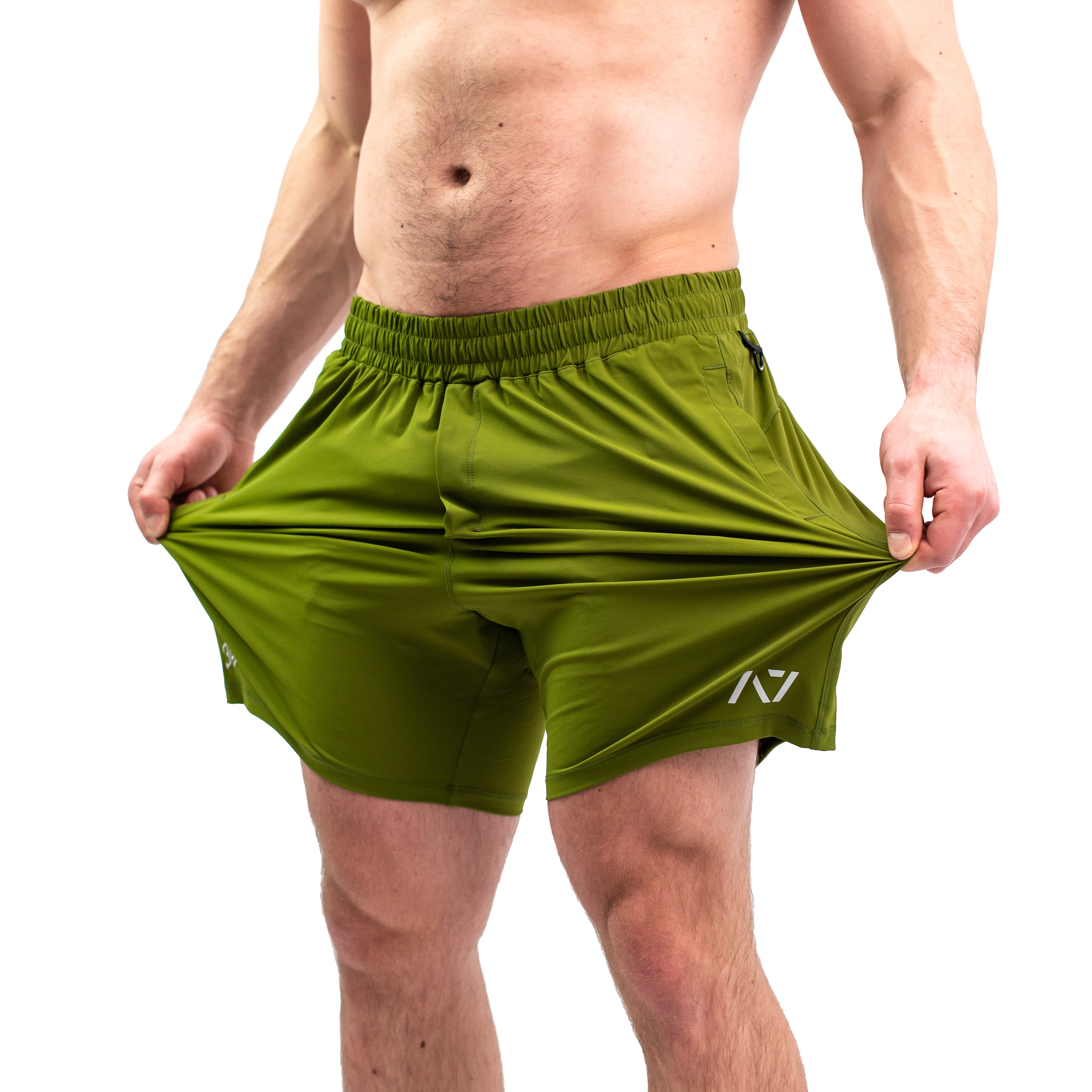 360-degree stretch fabric close-up on Military 360Go Shorts for complete freedom of movement and support.