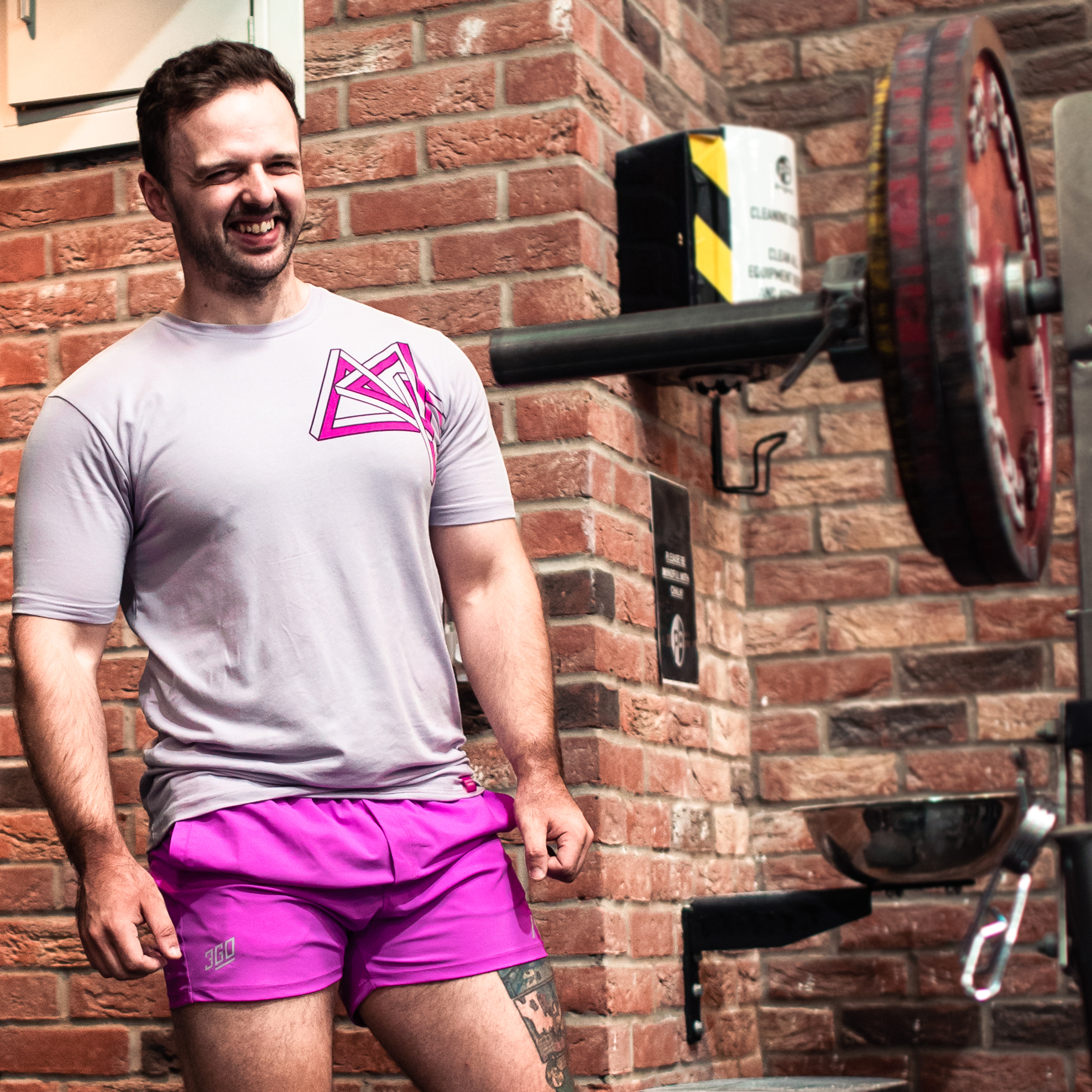 Lifter in gym with our 360Go Shorts - Orchid.