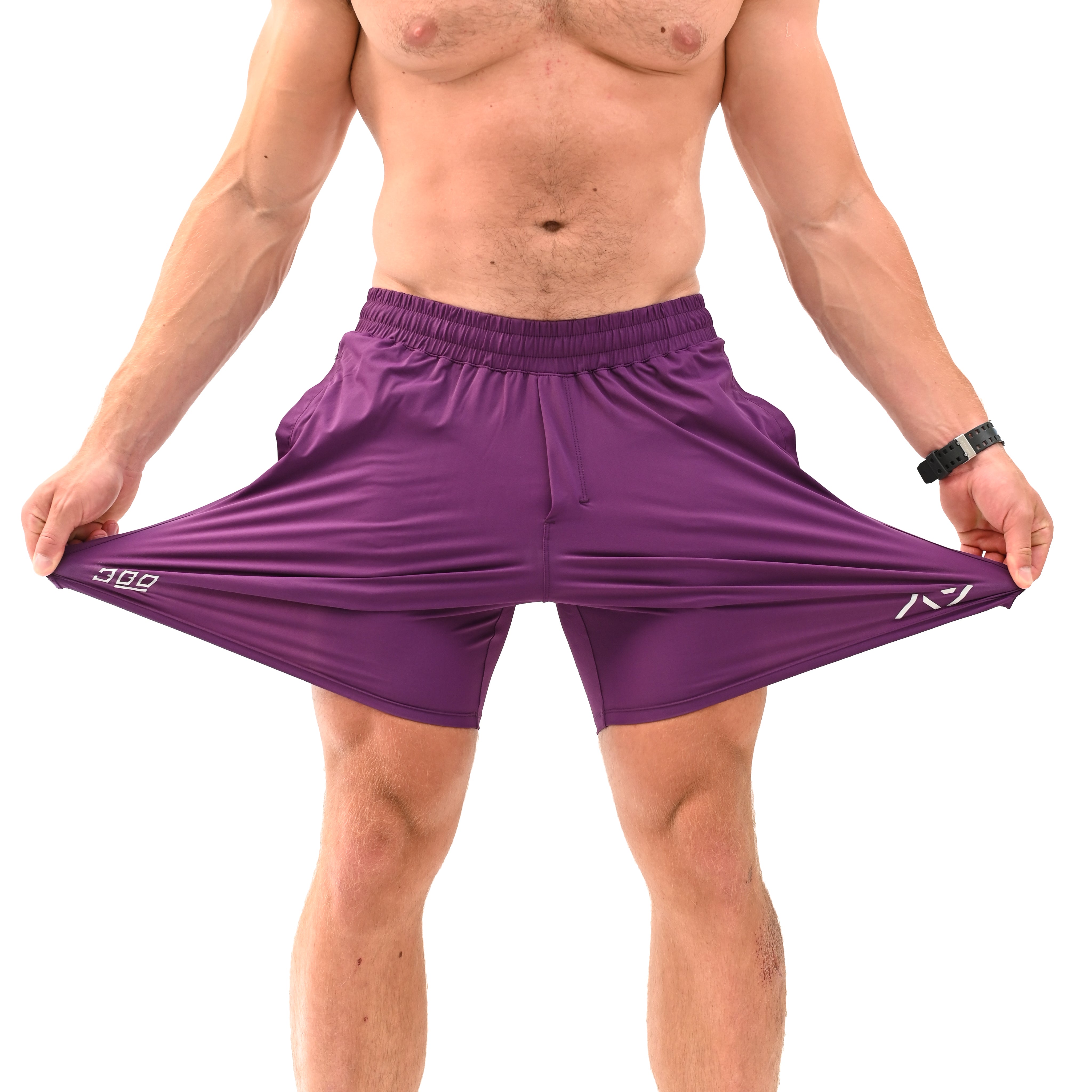 360-degree stretch fabric close-up on Berry 360Go Shorts for total training mobility and comfort.