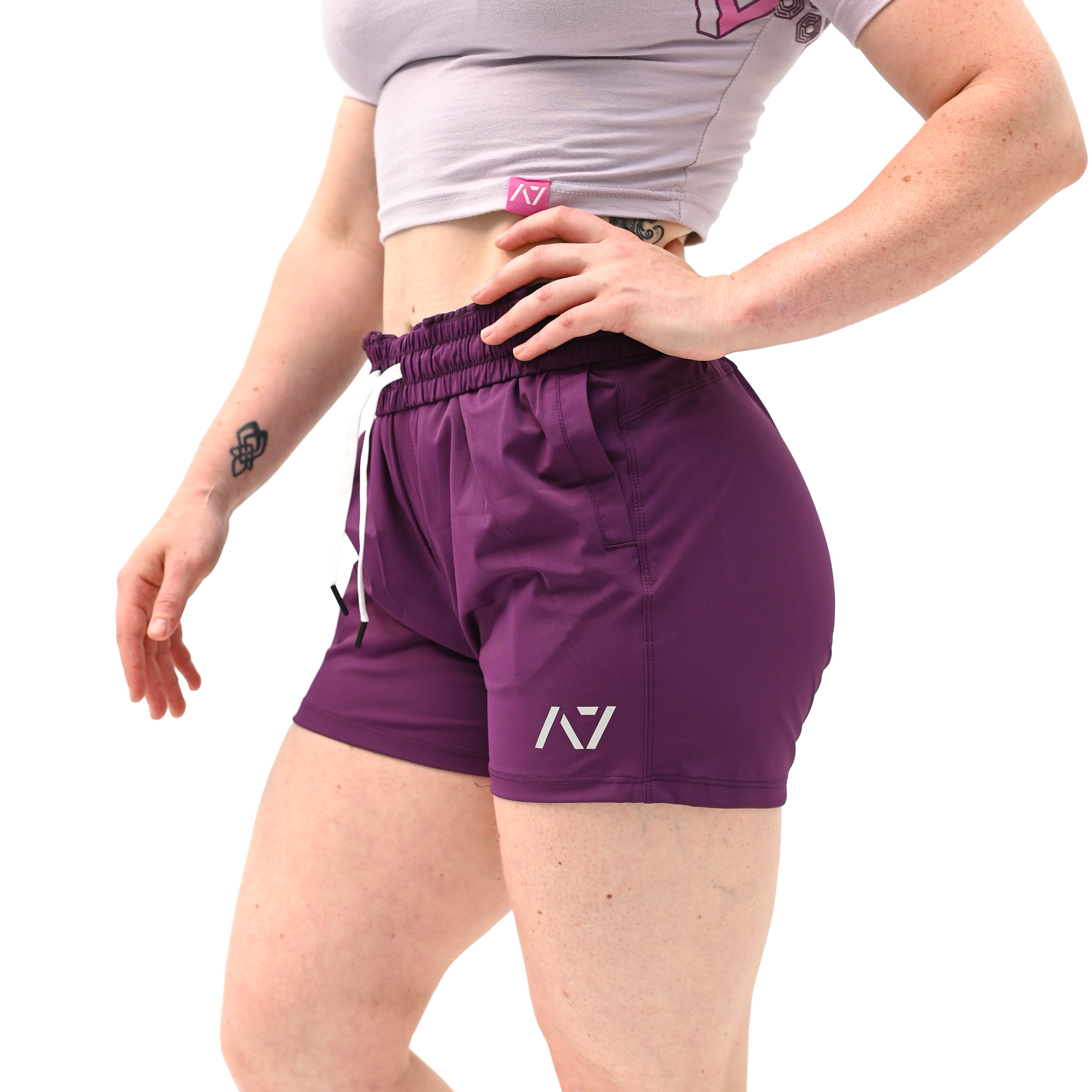 Side profile of Berry 360Go KWD Shorts showcasing short inseam and flexible fit for unrestricted movement.