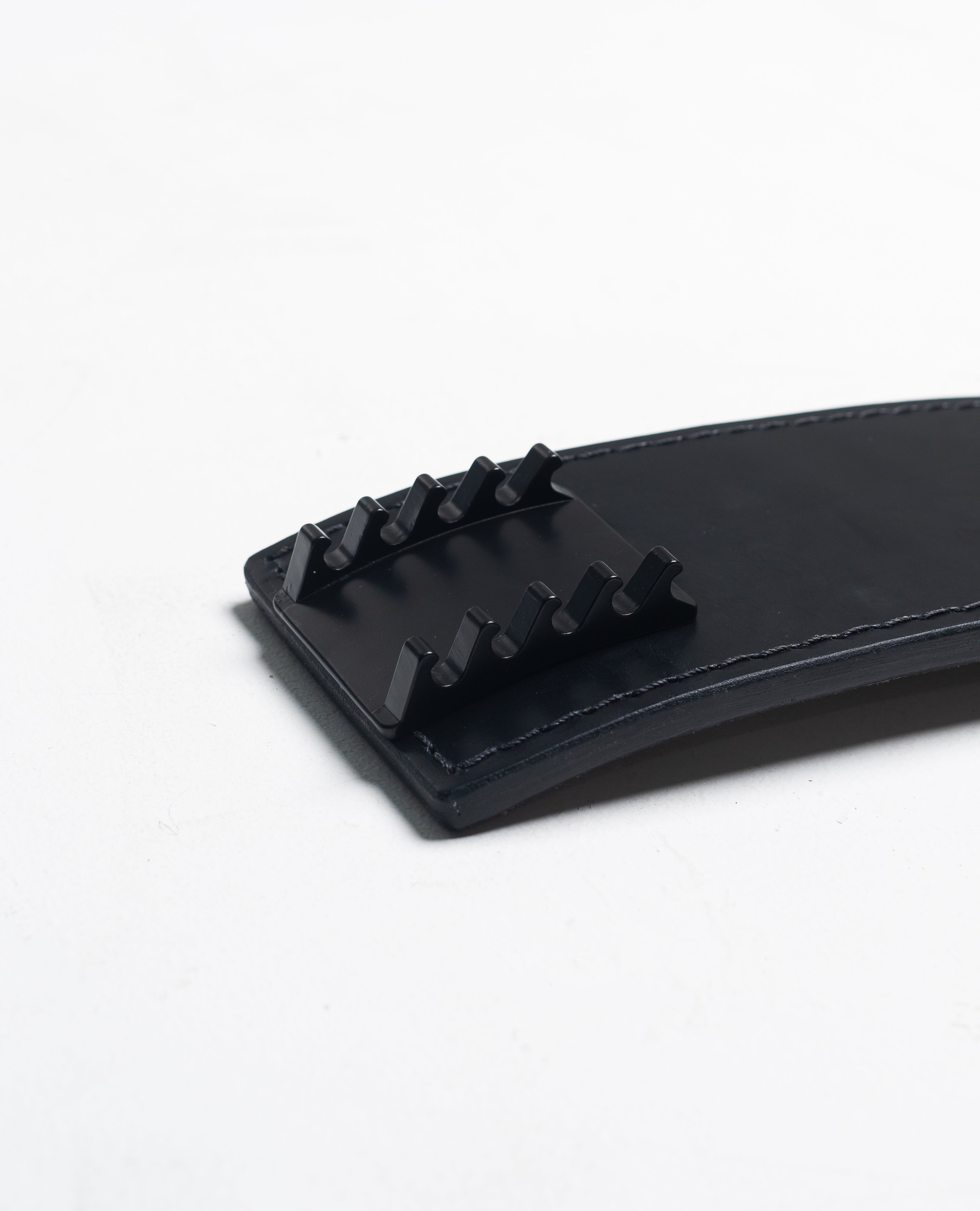 Close-up of the slotted adjustment rail on the A7 PAL Buckle allowing 0.5-inch precision settings.