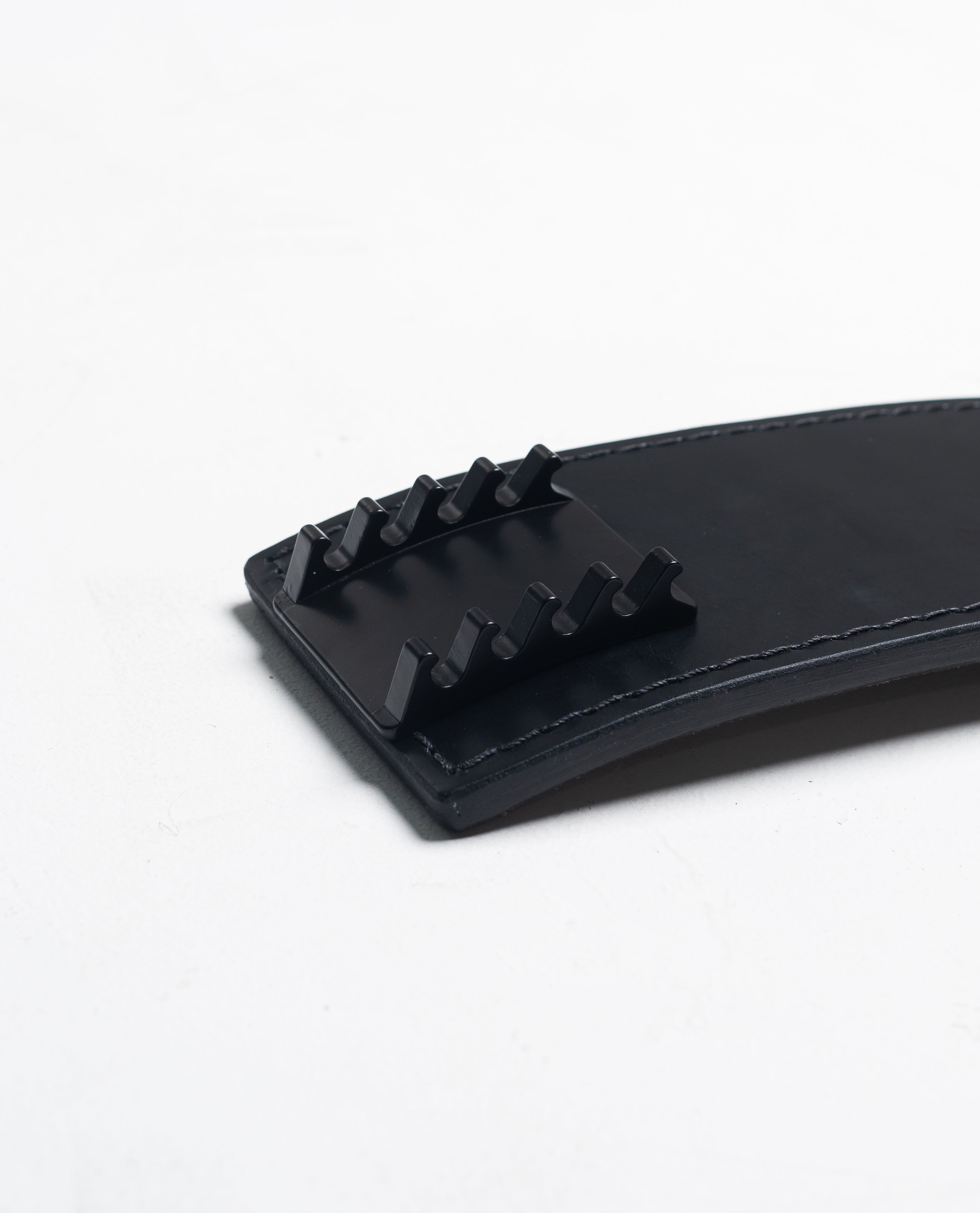 Close-up of the slotted adjustment rail on the A7 PAL Buckle allowing 0.5-inch precision settings.