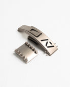 Disassembled A7 PAL Buckle – Silver with bolts and internal components shown for easy installation.