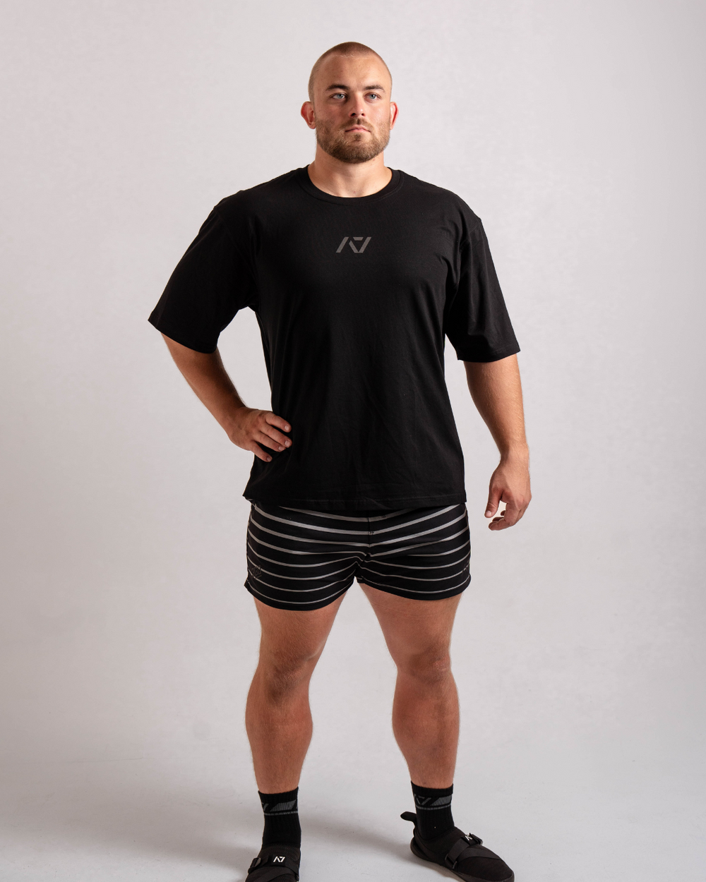 Powerlifting Over-Fit Unisex Shirt - Shadow Stone Black