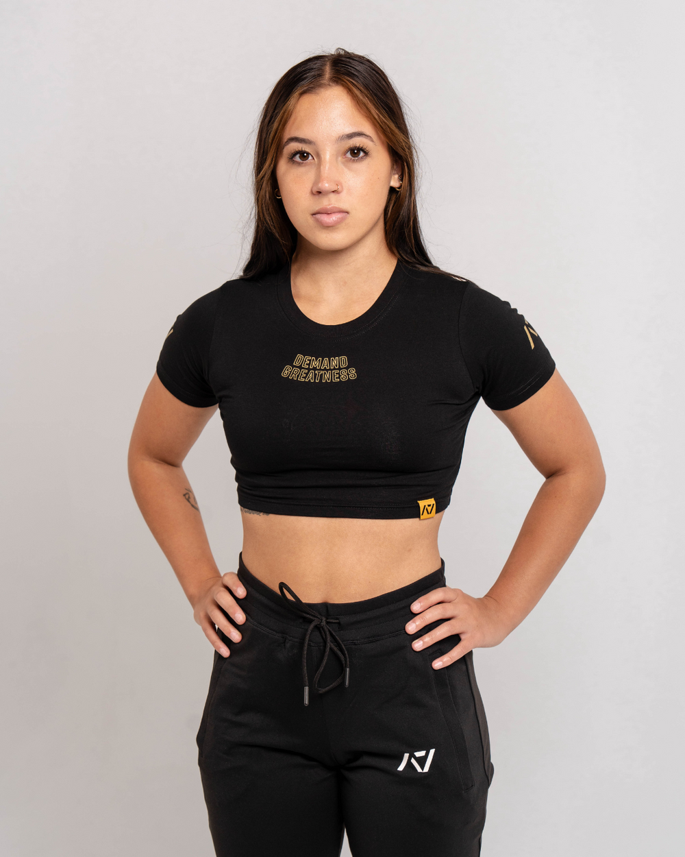 Demand Greatness True-Fit Women's Meet Crop - Gold Standard