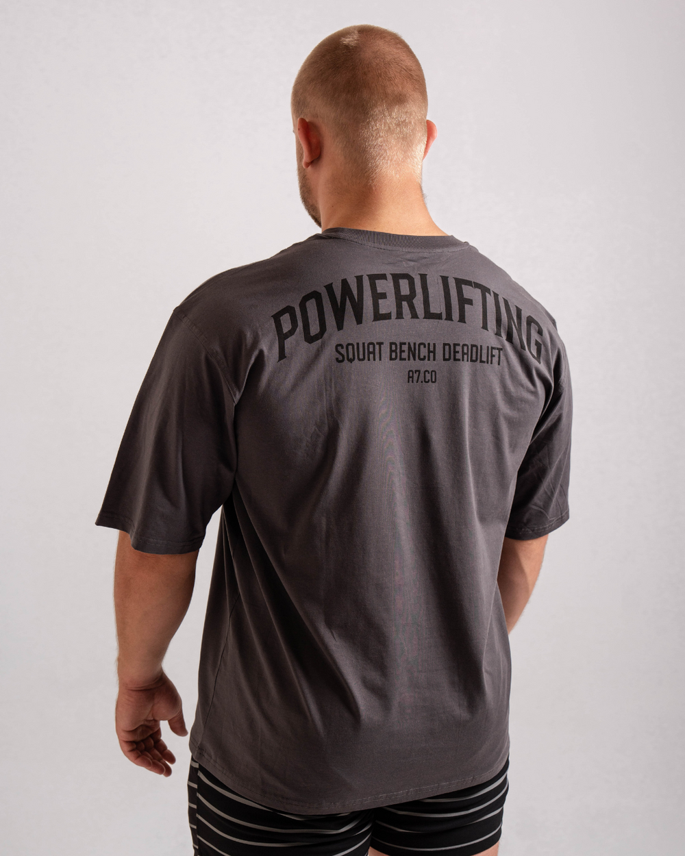 Powerlifting Over-Fit Unisex Shirt - Shadow Stone Gray