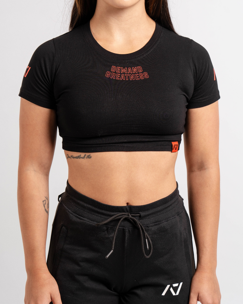 
                  
                    Demand Greatness True-Fit Women's Meet Crop - Red Dawn
                  
                