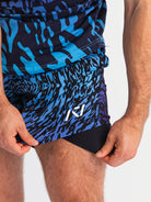 Close-up of super-soft built-in 1Z liner inside Violet Tiger 360Go Shorts for added comfort and anti-chafe support.