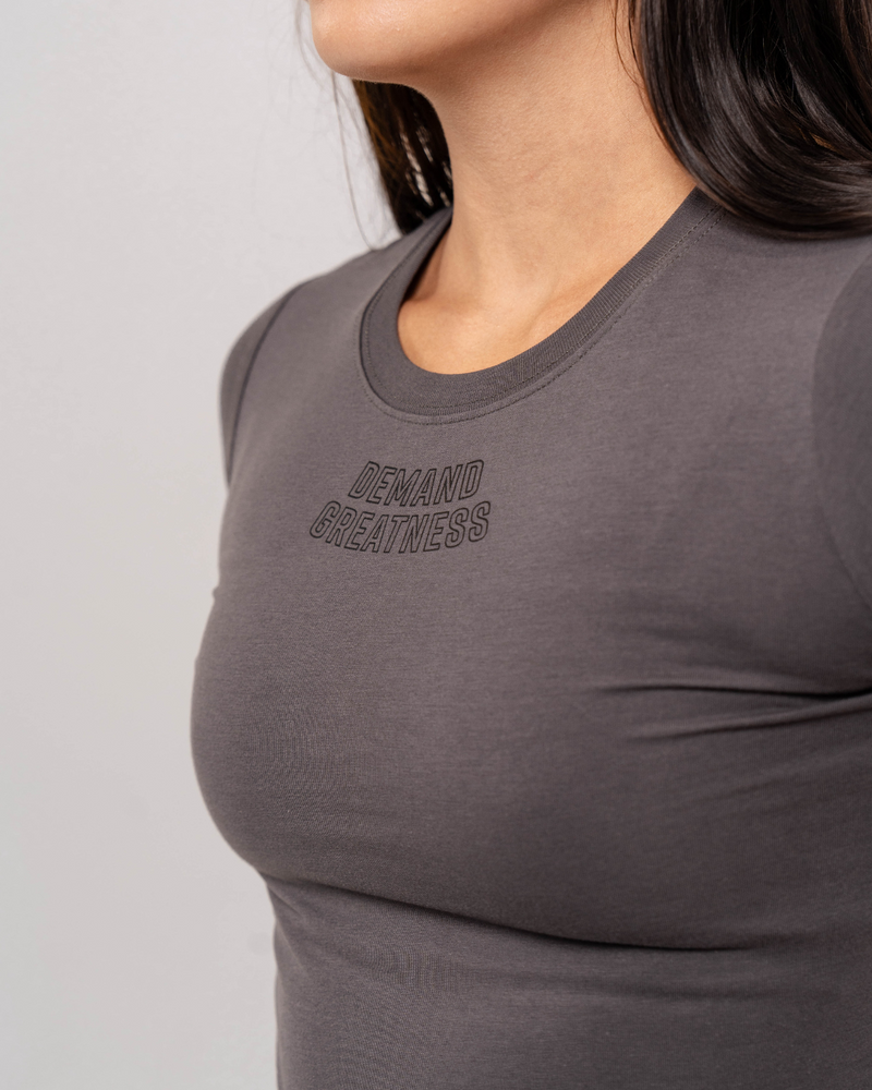 
                  
                    Demand Greatness True-Fit Women's Meet Shirt - Shadow Stone Gray
                  
                