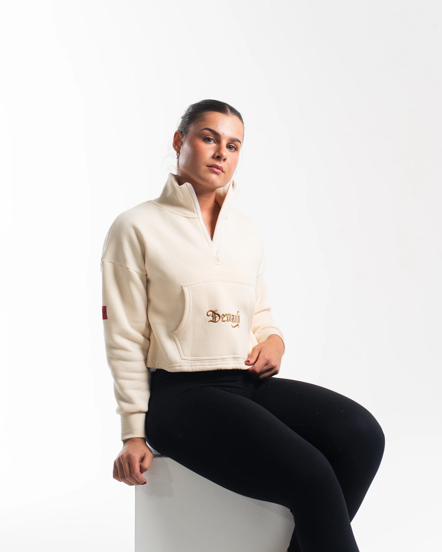 
                  
                    Script Cropped Quarter Zip
                  
                