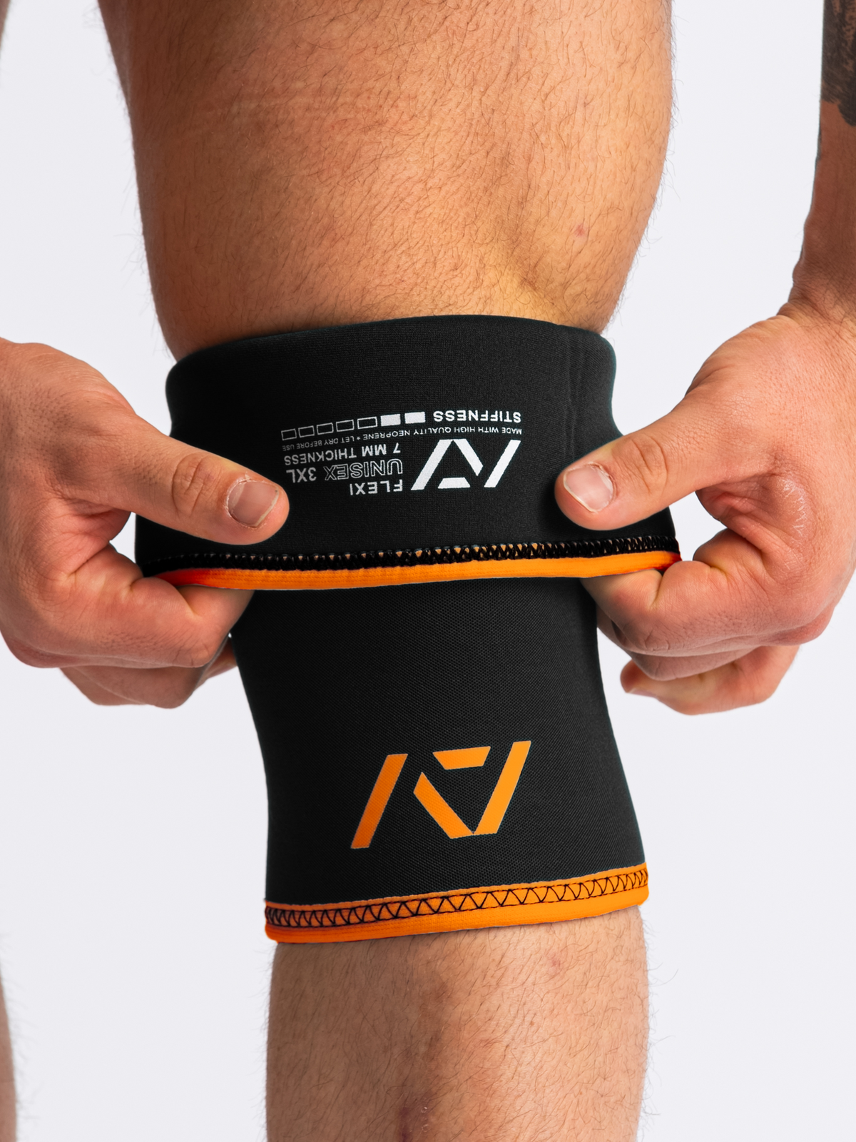 Black & Orange Knee Sleeves | Knee Support Sleeves for Squats – A7