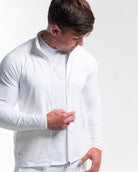 	Close-up of 4‑way stretch knit fabric on the Polar Defy Jacket showing texture.