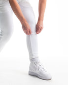 Close-up of elastic ankle cuff on Polar Defy Joggers locking fabric neatly at the ankle.