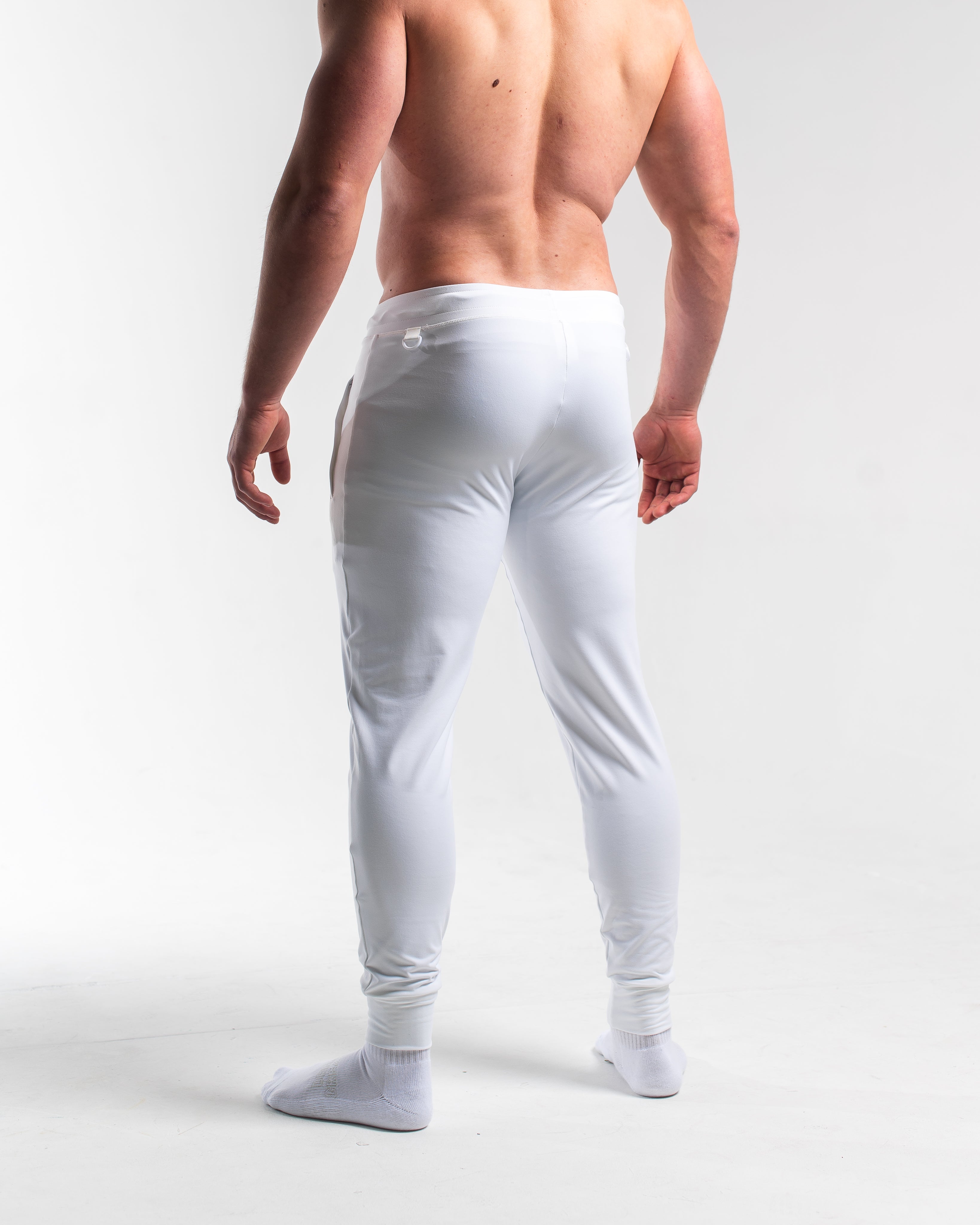 Rear view of Polar Defy Joggers, highlighting sleek back silhouette with no pockets for a clean look.