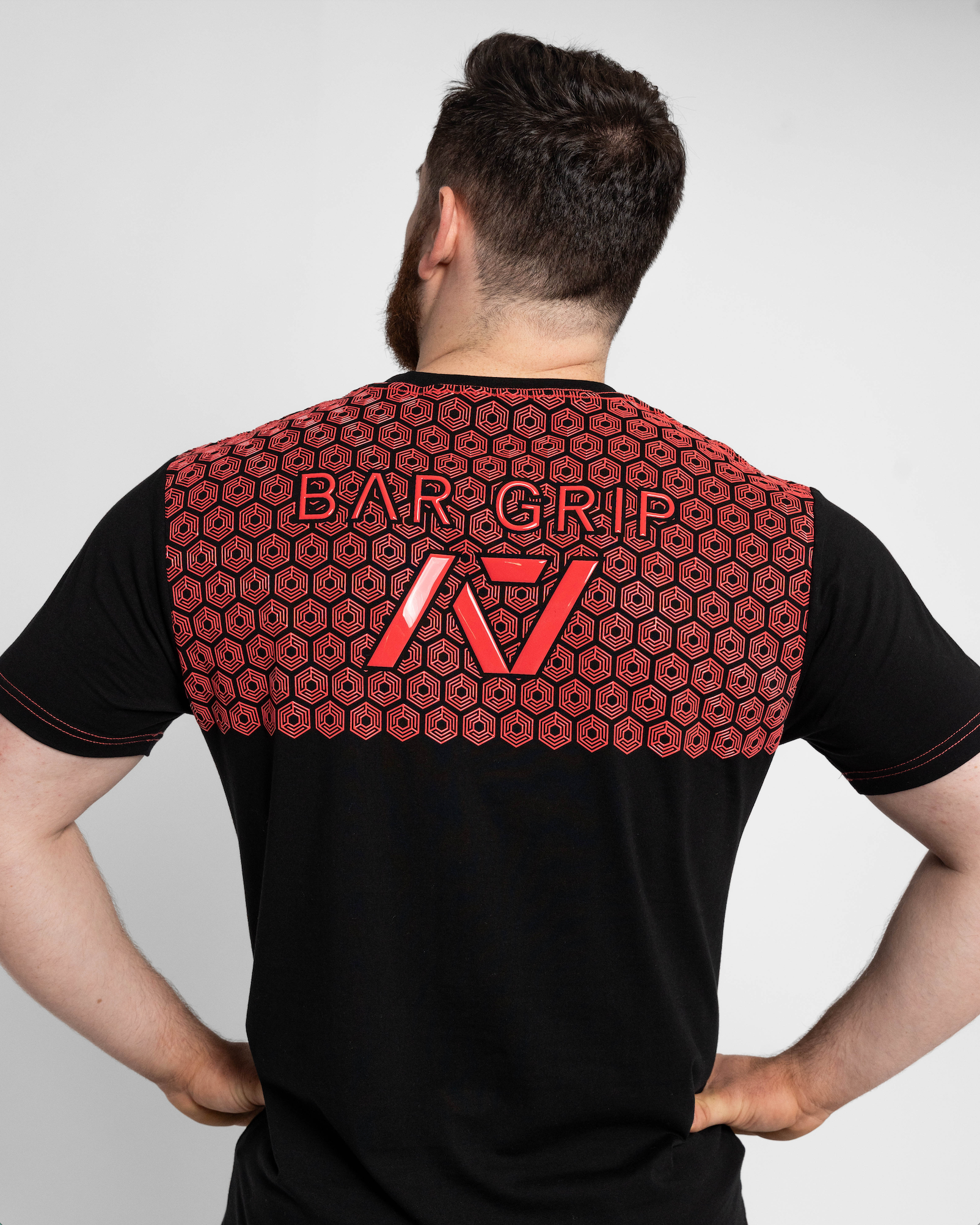 Back bar grip on fire mens bar grip shirt black