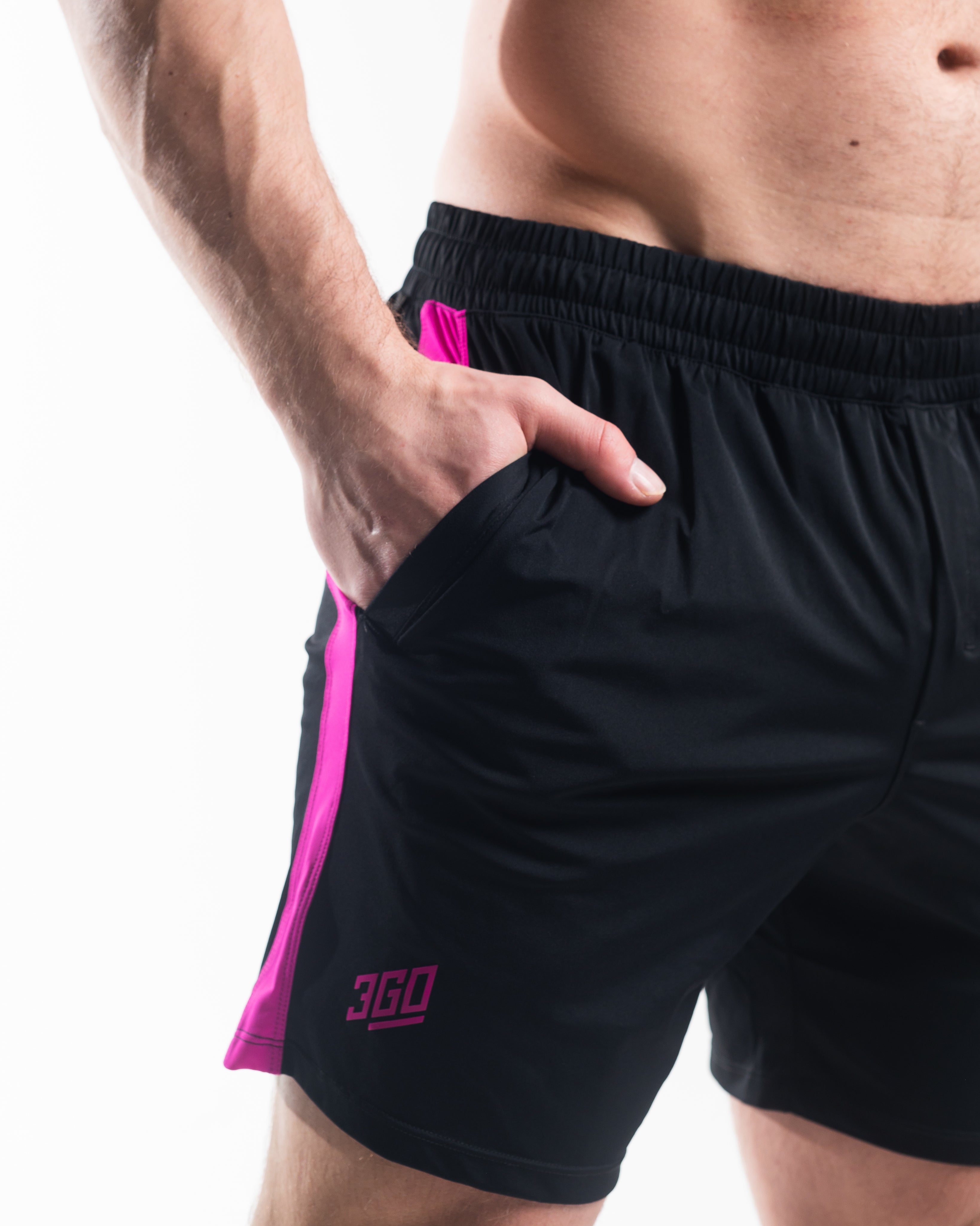 Ripstop nylon pocket and hidden wallet pocket on Flamingo 360Go Shorts for secure on-the-go storage.