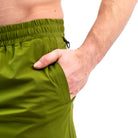 Ripstop nylon pocket and hidden mini wallet compartment on Military 360Go Shorts for secure gear storage.