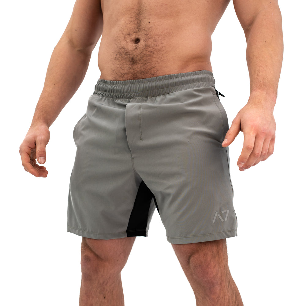 Men's Center-stretch Squat Shorts - Grayscale