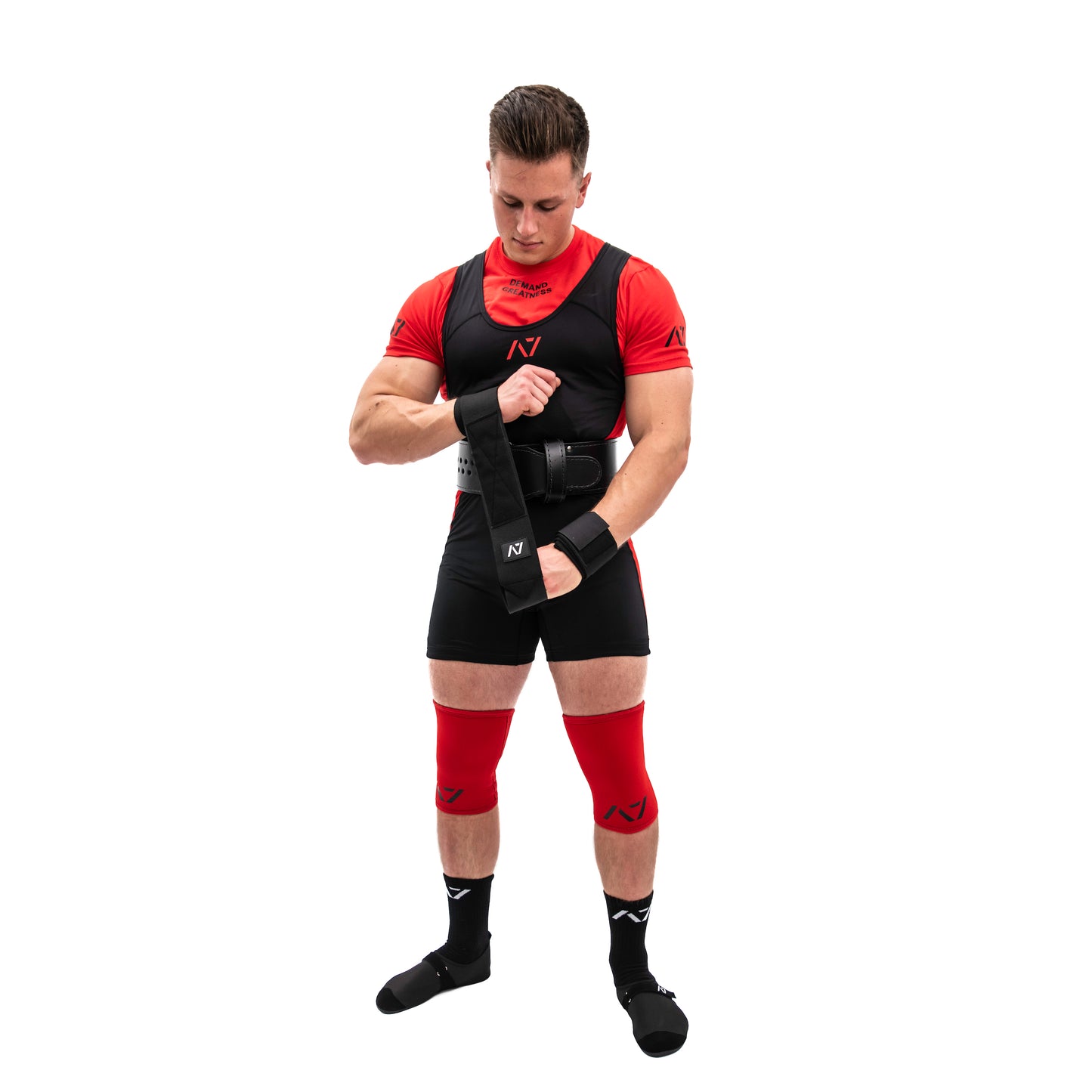 Black and Red Powerlifting Singlet - IPF Approved