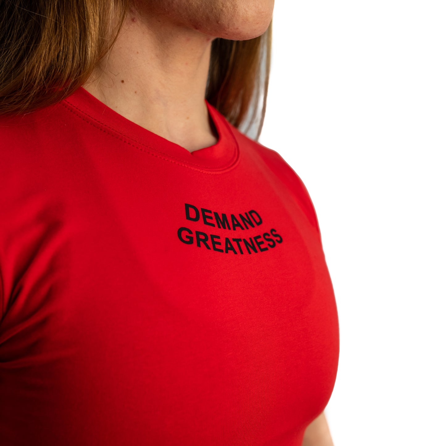 
                  
                    Demand Greatness IPF Approved Logo Women's Meet Shirt - Red
                  
                